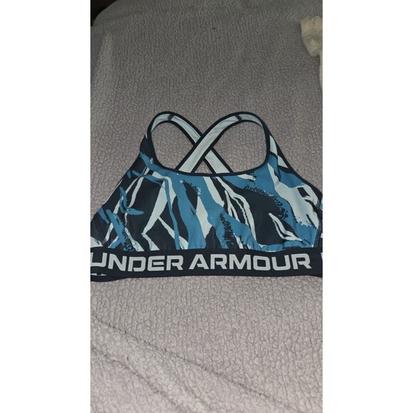 NWT Under Armour Women's Crossback Mid Printed Sport Bra Large Swimbin - Picture 4 of 6